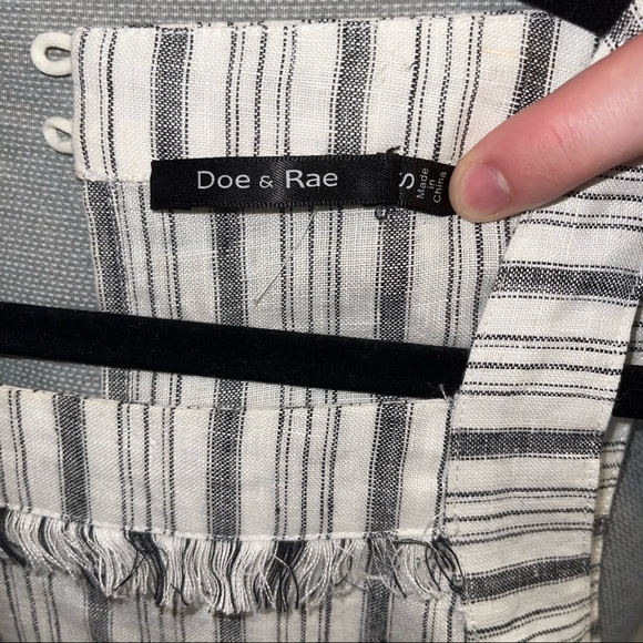 Striped Linen Dress with Buttons on Sides - Picture 4 of 4